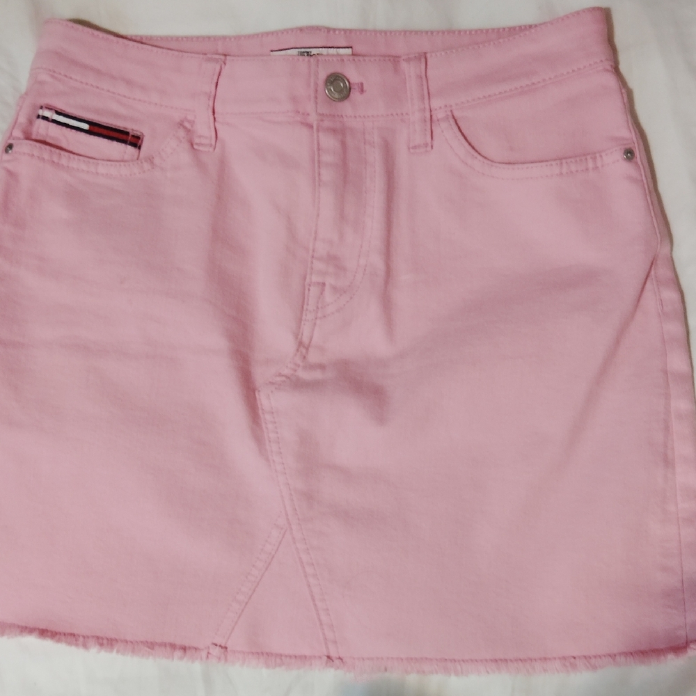 Pink Denim Skirt
